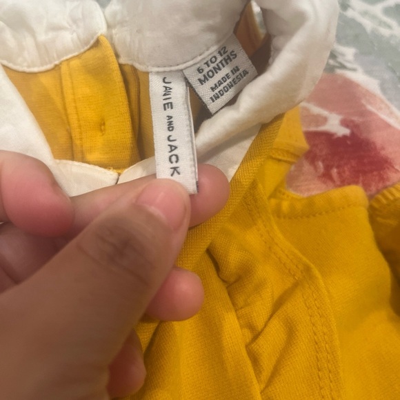 Janie Jack Collared Ruffle Ponte Dress Yellow 6-12 Mos - Picture 6 of 12